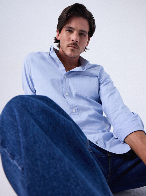Austin Oxford Shirt, Light Blue, hi-res