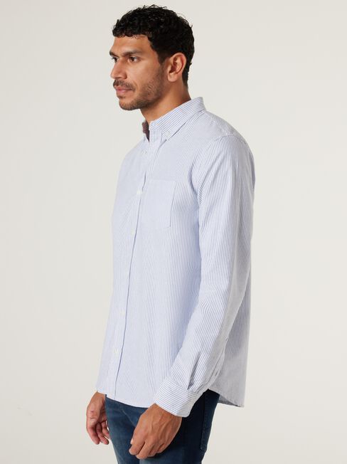 Austin Stripe Shirt, White/Blue Stripe, hi-res