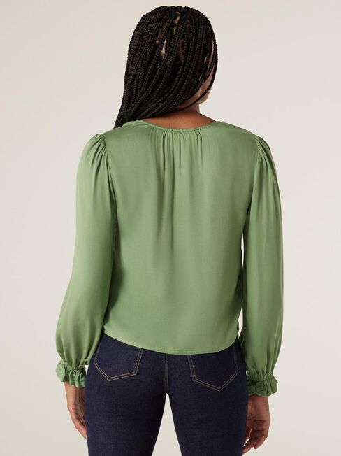 Ollie Button Front Top, Green, hi-res