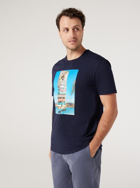 Hutchings Print Crew Short Sleeve Tee, Ink, hi-res