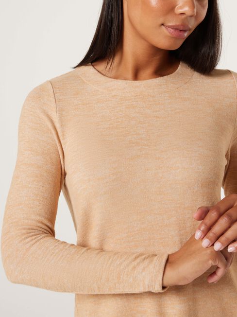 Sia Soft Touch Curved Hem Pullover, Caramel, hi-res
