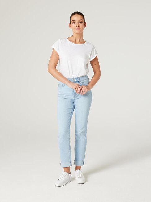 Brooke High Waisted Tapered Crop Jeans, Bright Blue, hi-res
