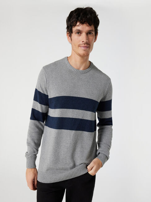 Braxton Panel Stripe Crew Knit