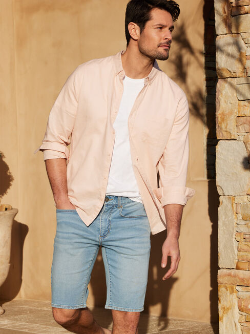 Brody Textured Long Sleeve Shirt, Pink, hi-res