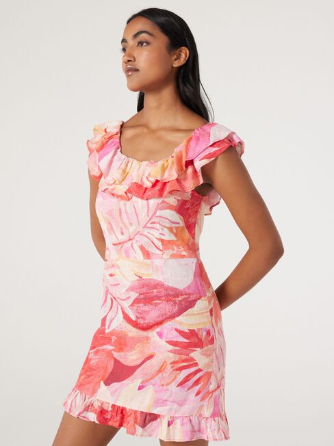Loreli Frill Dress, Summer Sunset, hi-res