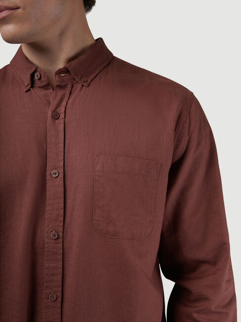 Brody Textured Long Sleeve Shirt, Red, hi-res