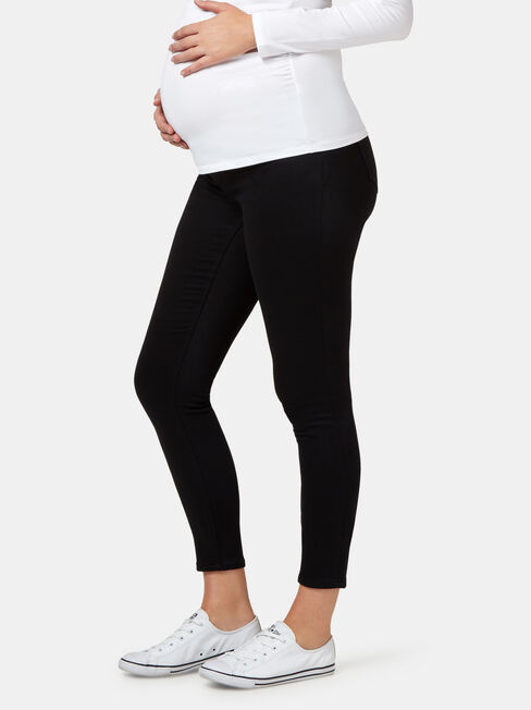 Feather Touch Maternity Skinny 7/8, Black, hi-res