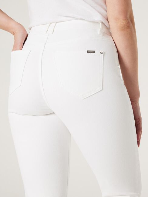 Brooke High Waisted Tapered Crop jeans, White, hi-res