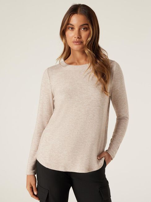 Sia Soft Touch Crew Neck Pullover, Natural Marle, hi-res