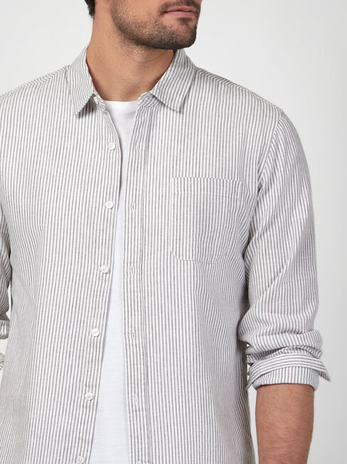 LS Martin Stripe Shirt, White, hi-res