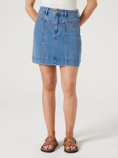 Nadia Denim Skirt, Blue, hi-res