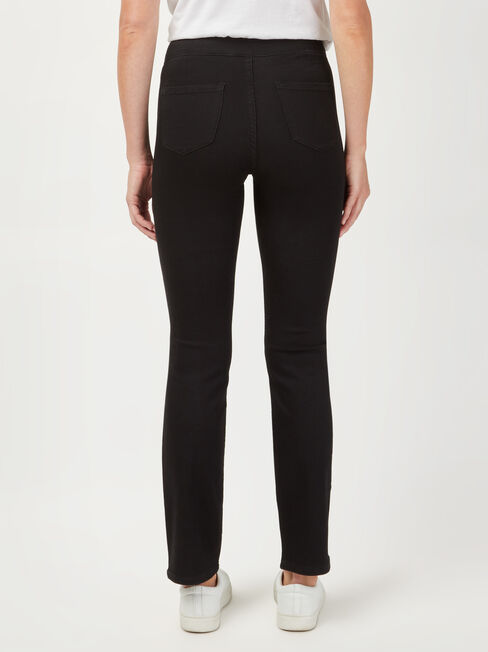 Tessa Luxe Slim Straight Jeans, Black, hi-res