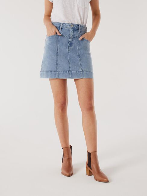 Nadia Denim Skirt, Light Blue, hi-res