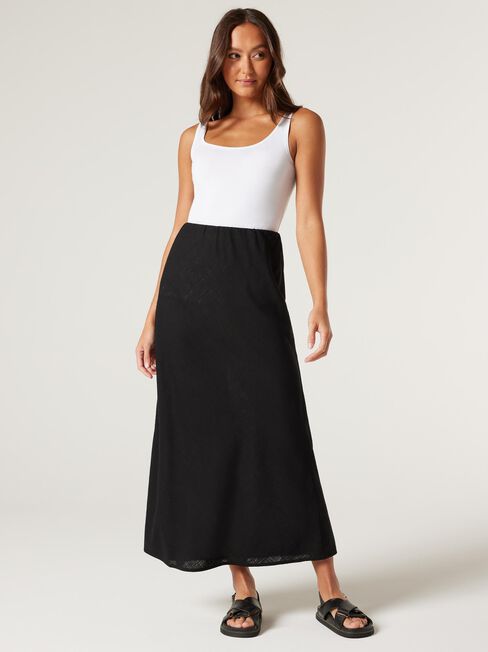 Tiana Slip Skirt, Black, hi-res