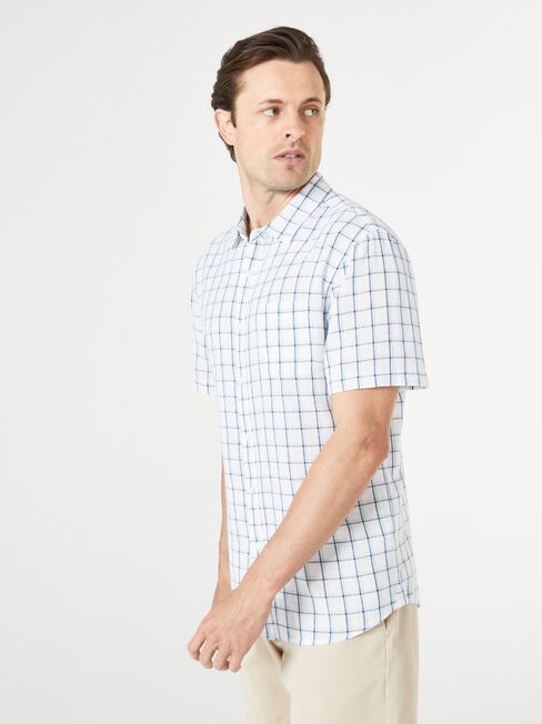 SS Lionel Check Shirt, White, hi-res