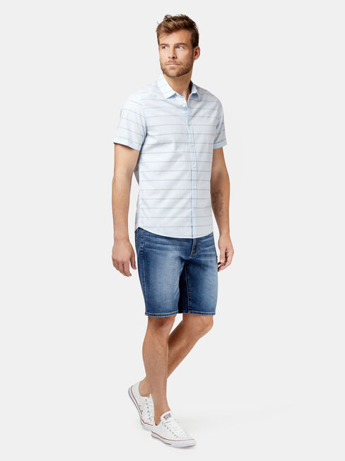 Sanford Short Sleeve Stripe Shirt, Blue, hi-res