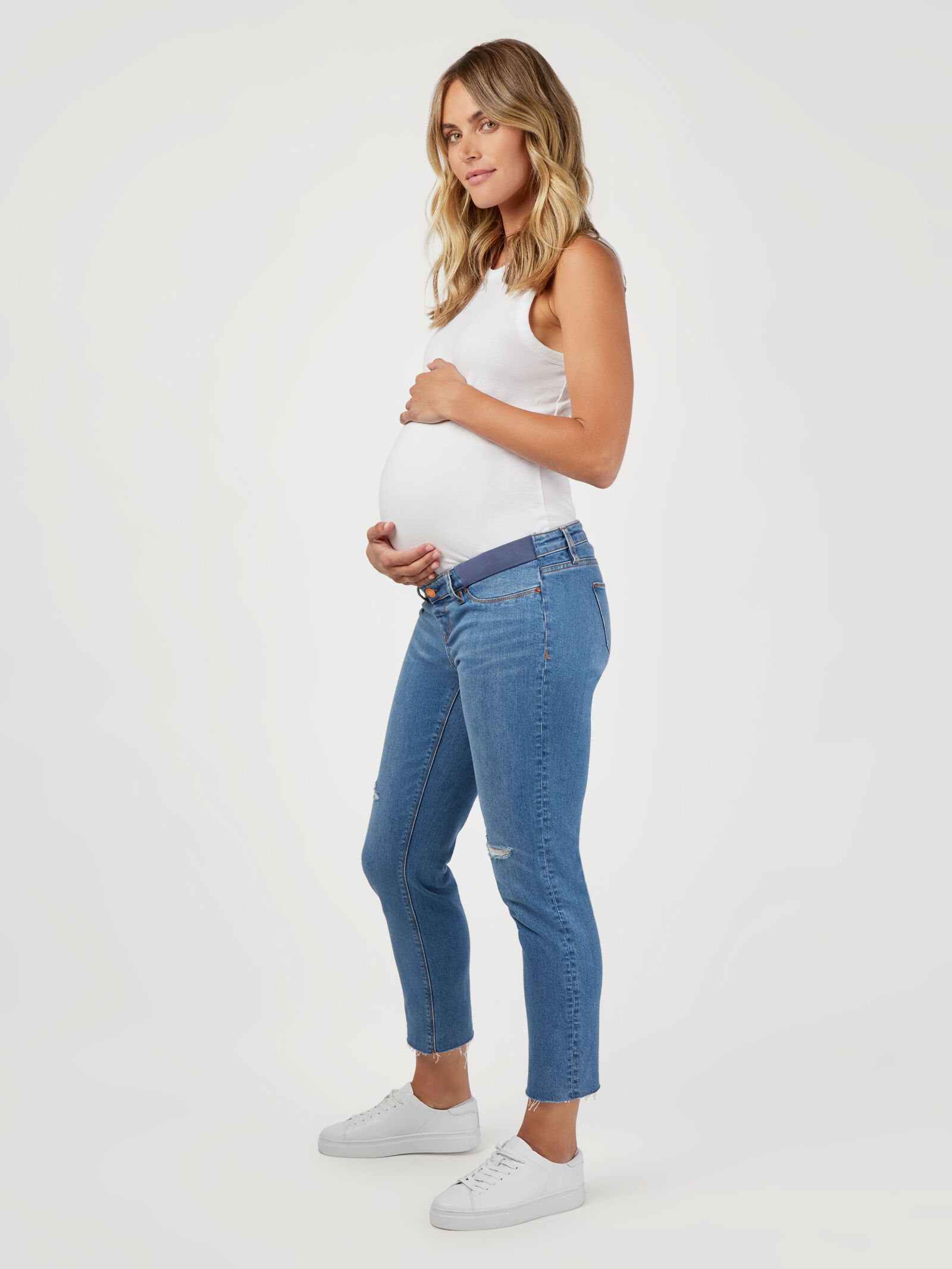 Carla Crop Straight Maternity Jean Light Wash Jeanswest
