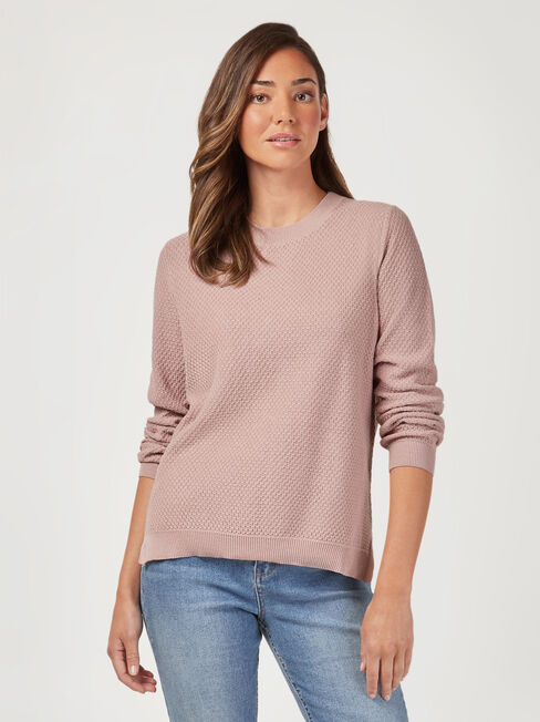 Ally Textured Knit, Purple, hi-res