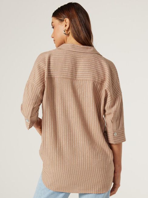 Violet Tunic Shirt, Brown, hi-res