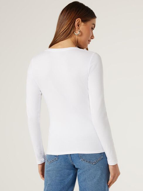 Charlotte Long Sleeve Tee, White, hi-res