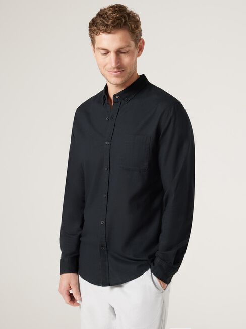 LS Brody Textured Shirt, Black, hi-res