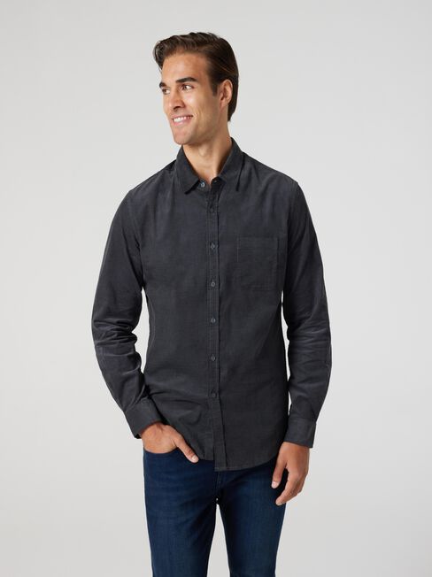 Jamie Corduroy Long Sleeve Shirt, Grey, hi-res
