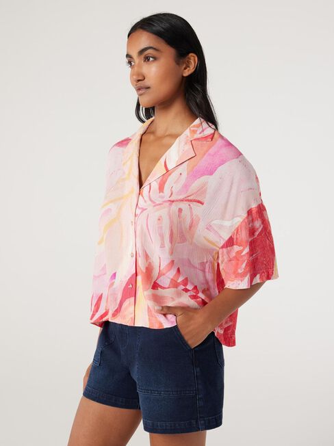 Esmerelda Crop Shirt, Summer Sunset, hi-res