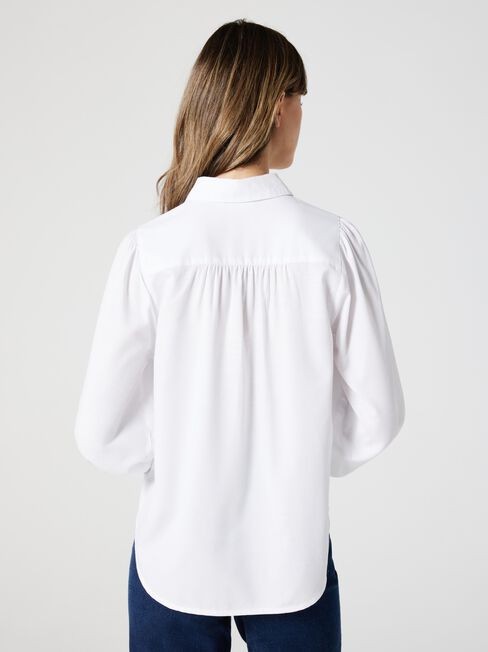 Dina Blouson Slv Shirt, White, hi-res