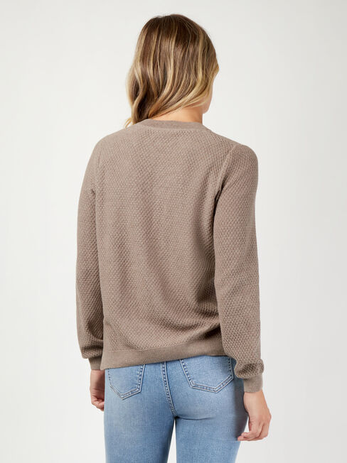 Ally Textured Knit, Brown, hi-res