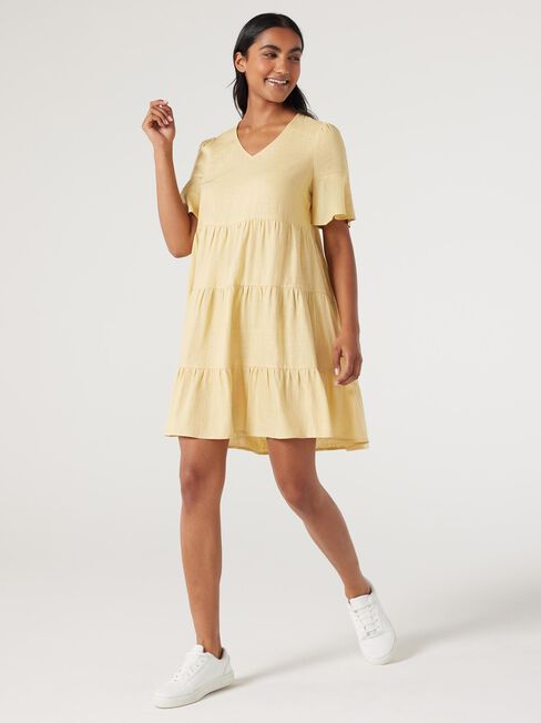 Lilah Tiered Dress, Golden, hi-res
