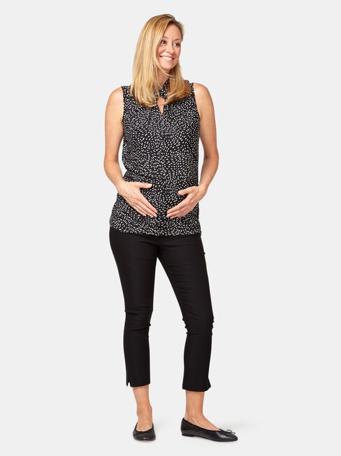 Tara Maternity Crop Pant, Black, hi-res