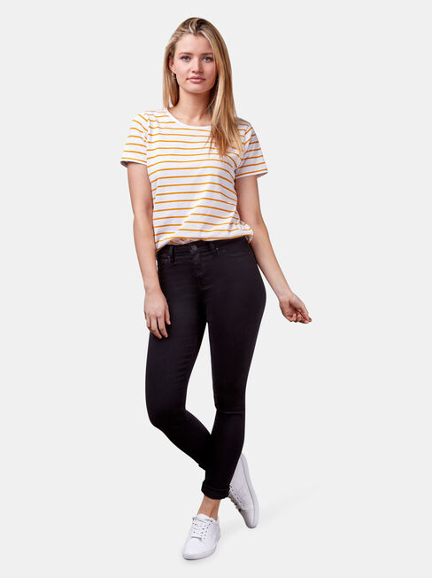 Essential Crew Neck Tee, Yellow, hi-res