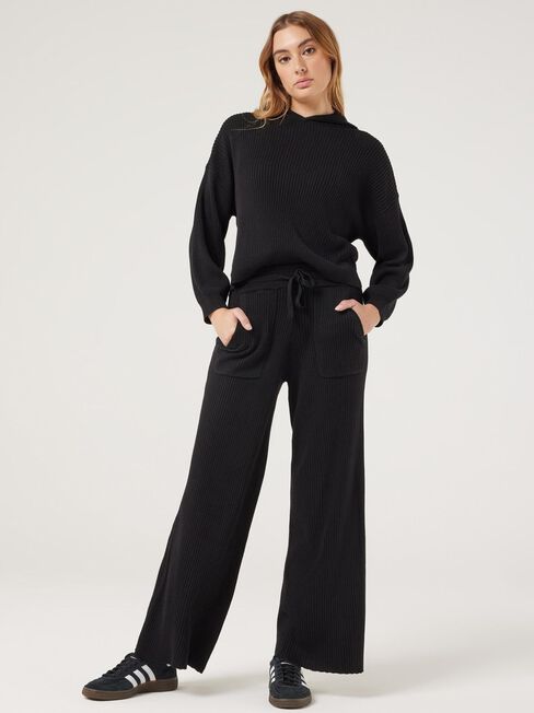 J-Luxe Rib Hoodie, Black, hi-res