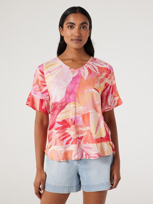 Rhea Floaty Blouse, Summer Sunset, hi-res