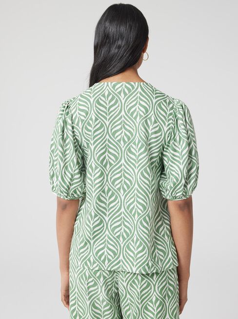 Maya V-Neck Top, Green, hi-res