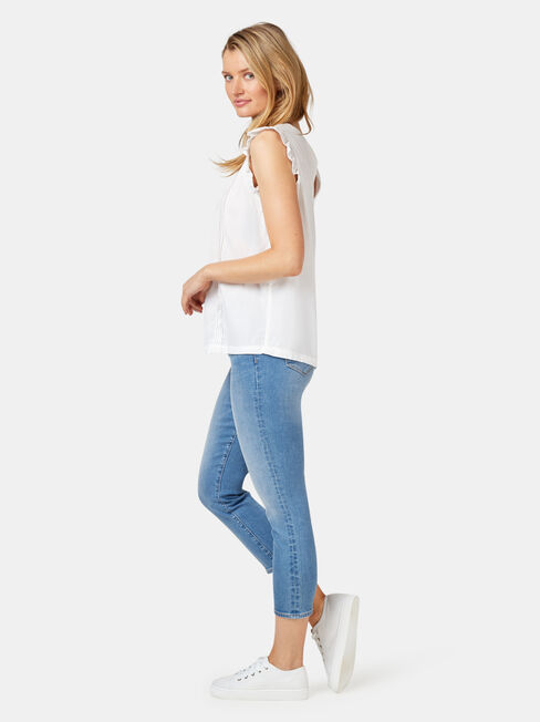 Ruby Lace Insert Tank, White, hi-res
