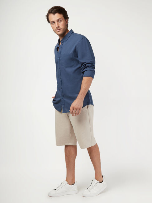 LS Brody Textured Shirt, Navy, hi-res