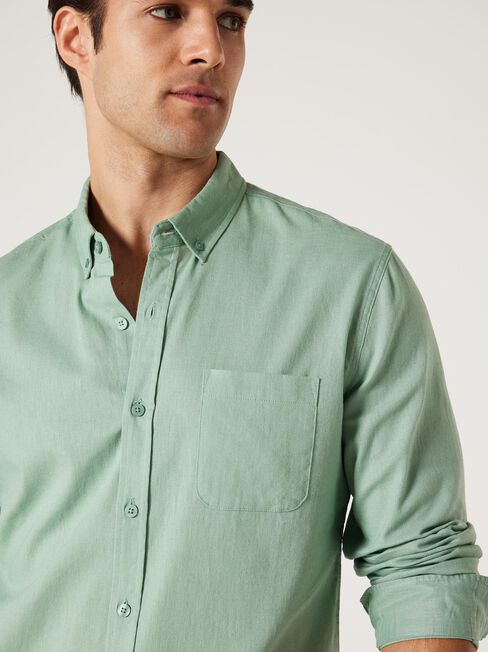 Brody Textured Long Sleeve Shirt, Sea Green, hi-res