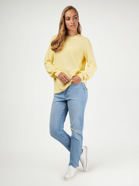 Ally Textured Knit, Yellow, hi-res