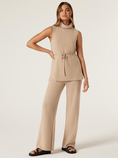 Sabrina Soft Touch Sleeveless Top, Camel Marle, hi-res