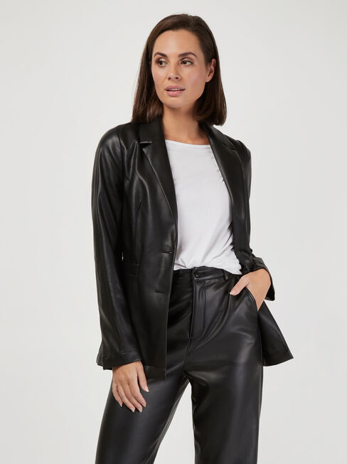 Dalia Faux Leather Blazer | Jeanswest