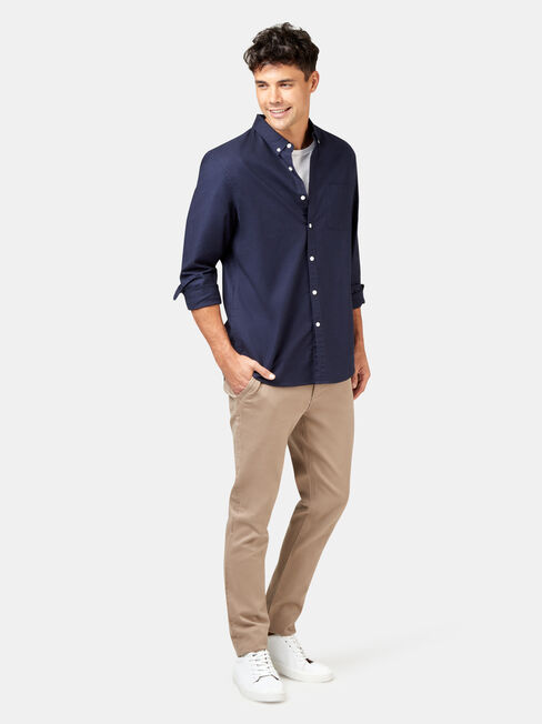Heston Oxford Long Sleeve Shirt, Coloured, hi-res