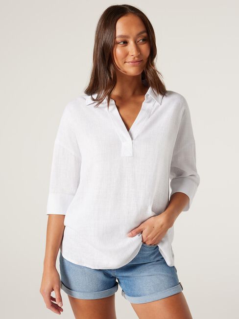 Violet Tunic Shirt, White, hi-res