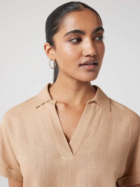 Lotus Tencel Popover, Brown, hi-res