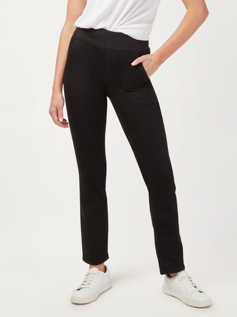 Tessa Luxe Slim Straight Jeans, Black, hi-res