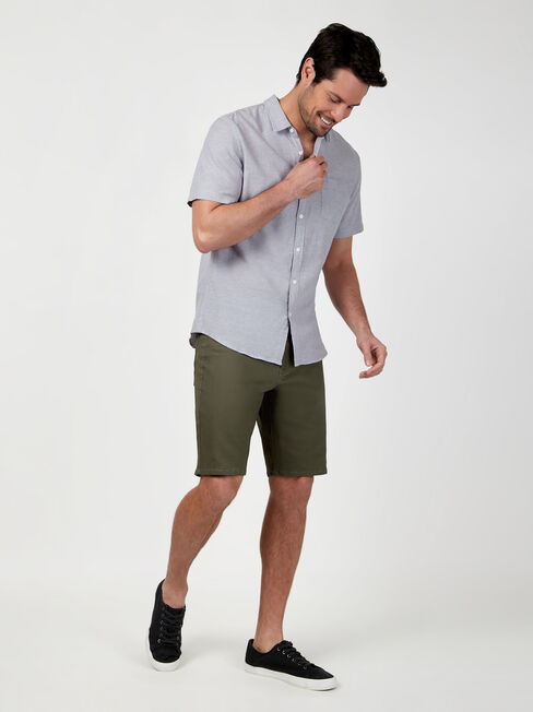 Wolf Textured Short Sleeve Shirt, Grey, hi-res