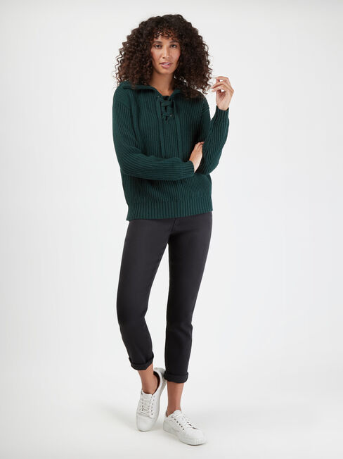 Remi Tie Front Knit, Green, hi-res