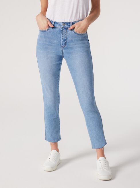 Izzy Mid Waisted Slim Crop Jeans, DeepWash, hi-res