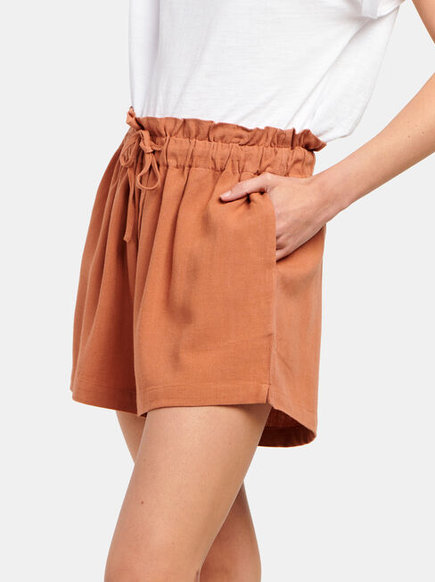 Joanna Core Linen Blend Short, Red, hi-res