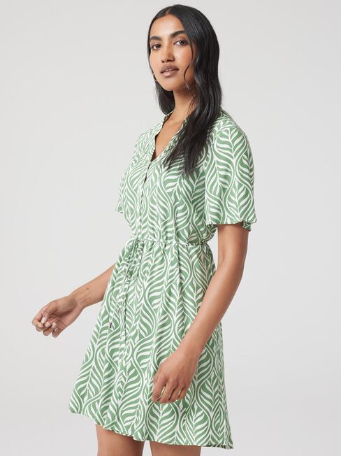 Nikita Godet Hem Dress, Green, hi-res